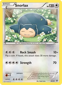 Snorlax card from Kalos Starter Set, number 26/39