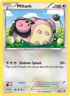 Miltank card from Kalos Starter Set, number 27/39