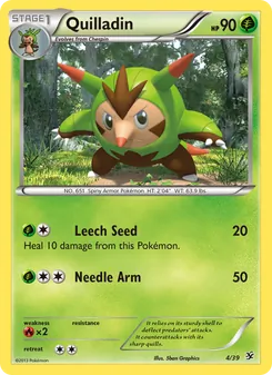 Quilladin card from Kalos Starter Set, number 4/39