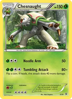 Chesnaught card from Kalos Starter Set, number 5/39