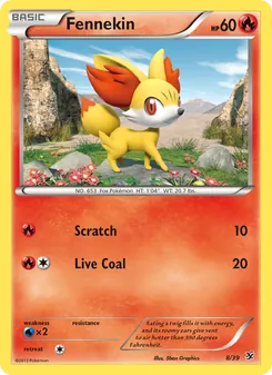 Fennekin card from Kalos Starter Set, number 8/39