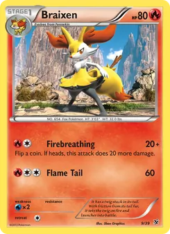 Braixen card from Kalos Starter Set, number 9/39