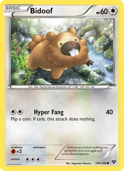 Bidoof card from XY, number 106/146