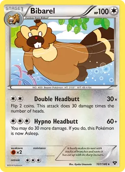 Bibarel card from XY, number 107/146