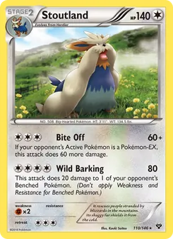 Stoutland card from XY, number 110/146