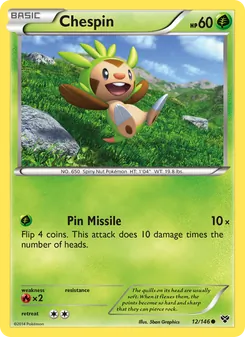 Chespin card from XY, number 12/146
