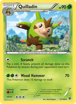 Quilladin card from XY, number 13/146