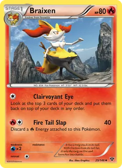Braixen card from XY, number 25/146