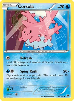 Corsola card from XY, number 36/146