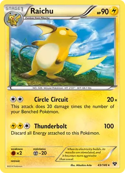 Raichu card from XY, number 43/146