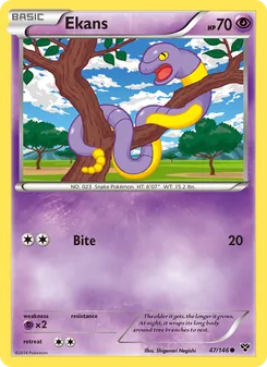 Ekans card from XY, number 47/146