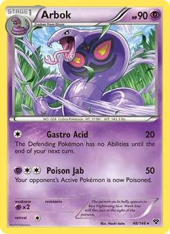 Arbok card from XY, number 48/146