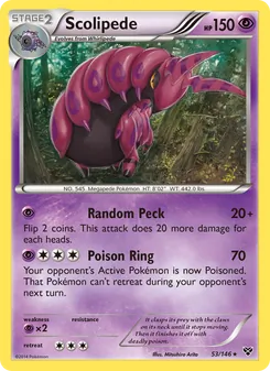 Scolipede card from XY, number 53/146