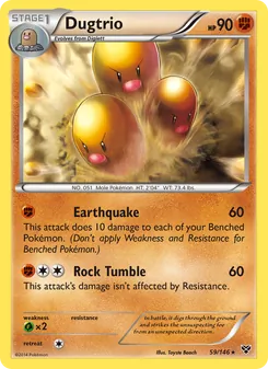 Dugtrio card from XY, number 59/146