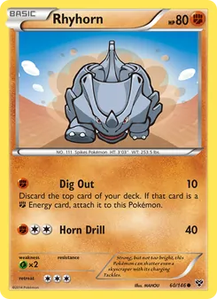 Rhyhorn card from XY, number 60/146