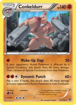 Conkeldurr card from XY, number 67/146