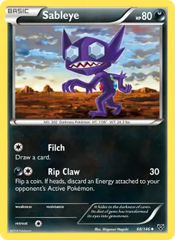 Sableye card from XY, number 68/146