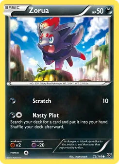 Zorua card from XY, number 72/146