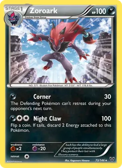 Zoroark card from XY, number 73/146