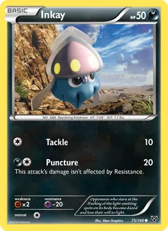 Inkay card from XY, number 75/146