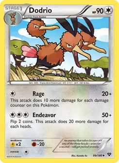 Dodrio card from XY, number 99/146