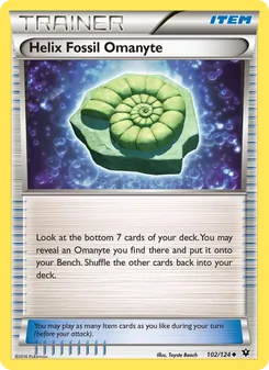 Helix Fossil Omanyte card from Fates Collide, number 102/124