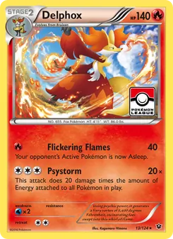 Delphox card from Fates Collide, number 13/124