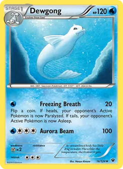 Dewgong card from Fates Collide, number 16/124