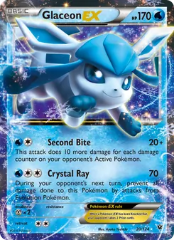 Glaceon EX card from Fates Collide, number 20/124