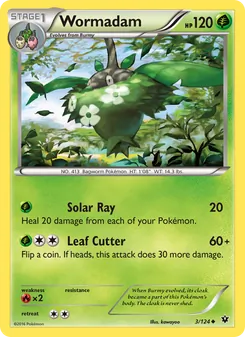 Wormadam card from Fates Collide, number 3/124