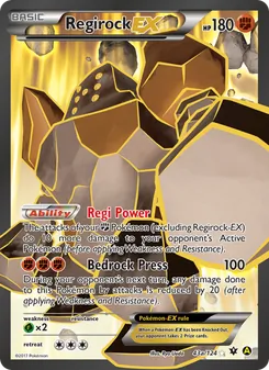 Regirock EX card from Fates Collide, number 43/124