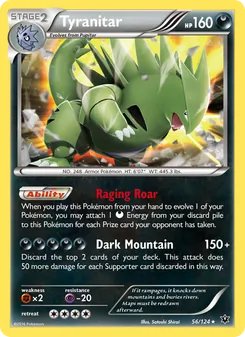 Tyranitar card from Fates Collide, number 56/124