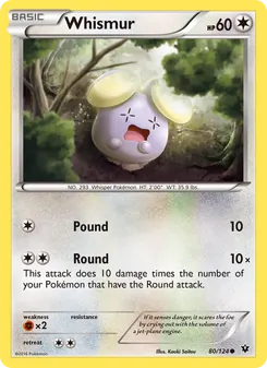Whismur card from Fates Collide, number 80/124