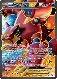 Volcanion EX card from Steam Siege, number 107/114
