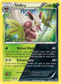 Shiftry card from Steam Siege, number 11/114