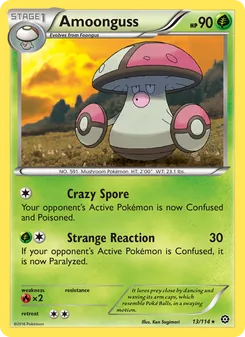 Amoonguss card from Steam Siege, number 13/114