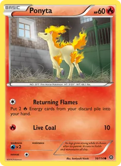 Ponyta card from Steam Siege, number 16/114
