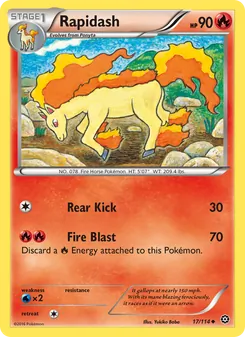 Rapidash card from Steam Siege, number 17/114