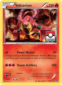 Volcanion card from Steam Siege, number 25/114