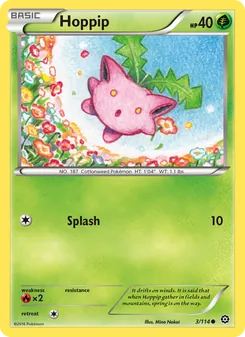 Hoppip card from Steam Siege, number 3/114