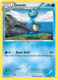Dewott card from Steam Siege, number 31/114