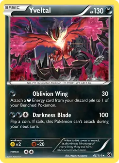 Yveltal card from Steam Siege, number 65/114