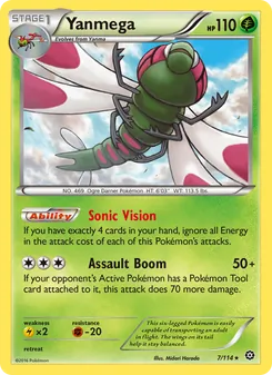 Yanmega card from Steam Siege, number 7/114