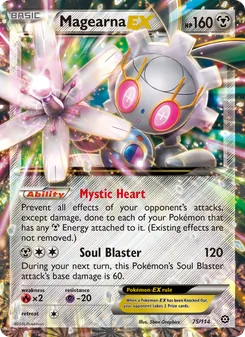 Magearna EX card from Steam Siege, number 75/114