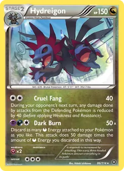 Hydreigon card from Steam Siege, number 86/114