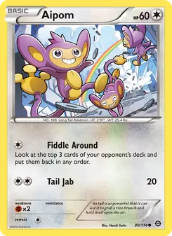 Aipom card from Steam Siege, number 90/114
