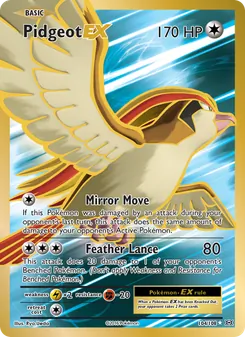 Pidgeot EX card from Evolutions, number 104/108