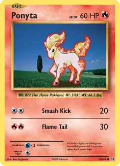 Ponyta card from Evolutions, number 19/108