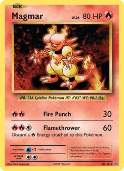 Magmar card from Evolutions, number 20/108