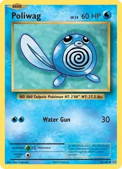Poliwag card from Evolutions, number 23/108